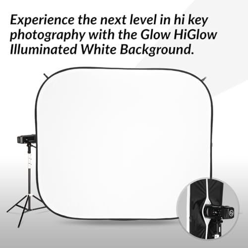 Glow HiGlow 6 x 7 ft Illuminated White Background & Rear Softbox, 2-in-1 Free-Standing Collapsible Photography Backdrop, Removable Fabric Panel, Carry Bag, 1-Year Limited Warranty - size: 6 x 7 ft