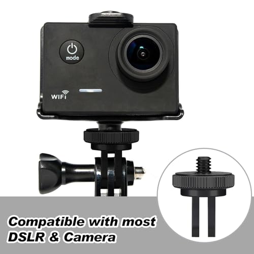 Frienda 4 Pieces Aluminum Camera Tripod Mount Adapter 1/4-20 Conversion Adapter for Tripod Compatible with GoPro Action Cameras and Other Standard 1/4 Accessories(Red, Black, Blue) - color: Red, Black, Blue