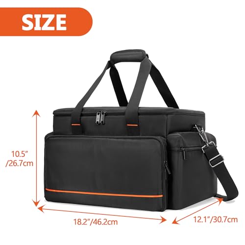 Trunab DJ Cable File Bag with Adjustable Dividers, 15.6'' Laptop Sleeve, Travel Musicians Gig Organizer Bag for DJ Gear, Music equipment and Accessories