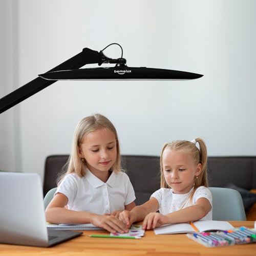 117PCS LED Clamp Desk Lamp, 20 Inch Metal Swivel Arm with Protective Casing, 2200 Lumens, Dimmable Task Lamp for Reading, Office Work, Sewing, Study, and Crafts(Black) - size: BLACK-NonCCT-Protective