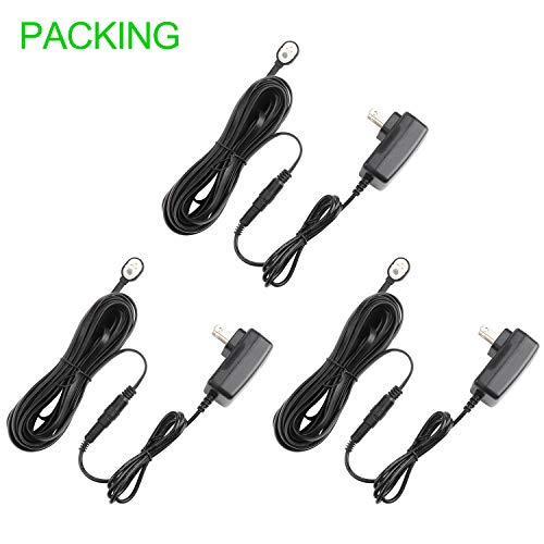 Uogw 25FT Magnetic Charging Cable for Arlo Pro 4/Arlo Ultra 2/Arlo Pro3/Arlo Ultra/Arlo Pro 5S 2K/Go 2 Camera,Power Adapter and Power Cable,Weather Resistant Outdoor Charger Cable - 3Pack (Black) - color: Black