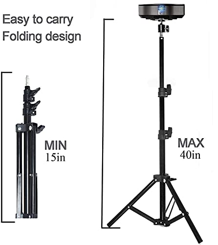 Projector Floor Stand, Portable Tripod Mount - Folding Stand for Projector, Camera, Webcam (18" to 40") - Supports Up to 3lbs (1.5kgs) - size: 18-40in