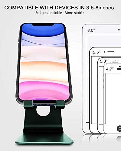CreaDream Adjustable Cell Phone Stand, Phone Stand, Cradle, Dock, Holder, Aluminum Desktop Stand Compatible with Phone 13 12 11 Pro Max Charging, Accessories Desk, All Mobile Phones, Midnight Green - color: Turquoise Green