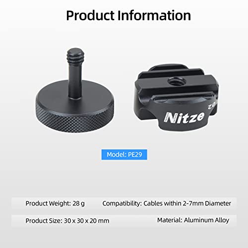 Nitze Universal Cable Clamp for HDMI/SDI/USB-A/USB-C, Power and Microphone Cables with 2-7mm Diameter, Aluminum Material - PE29