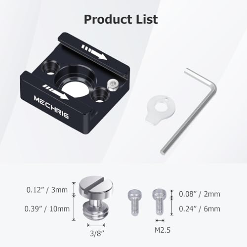 Cold Shoe Mount with 3/8 Screw for Heavy-Duty Camera Cage, Universal Aluminum Alloy Adapter for Monitor, LED Light, DSLR, Sony Canon Nikon – Anti-Slip Quick Release(62031B)