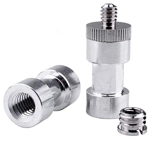 3 Sets 1/4 Inch to 3/8 Inch Threaded Screw Mount Adapter Set for Camera Tripod Monopod DSLR Camera Flash Trigger - Female to Female Adapter, Male to Male Screw, Reducer Bushing Screw