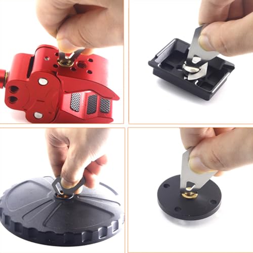 ZYAMY 4PCS Screw Removal Wrench Finger Wrench Fastener Aluminum Camera Quick Release Plate Screwdriver 3/8-inch 1/4-inch Reducer Tripod Bushing Conversion Adapter Portable One Slot Plate Handle