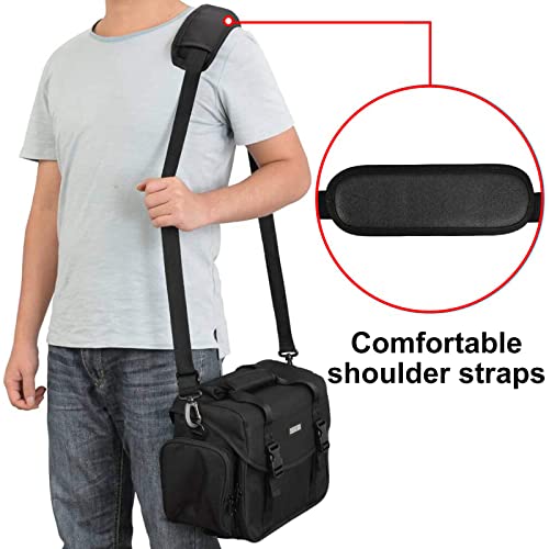 CADeN Camera Bag Case Shoulder Messenger Bag with Tripod Holder Compatible for Nikon, Canon, Sony, DSLR SLR Mirrorless Cameras Waterproof (Black, Small) - size: Small