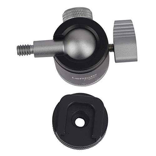 Camera Tripod Mini Ball Head Adapter 360 Degree Rotatable Pan 90°Tilt with Cold Shoe Mount with 1/4" Screw for DSLR Cameras Cell Phone Tripods Monopods Camcorder Light Stand Speedlight Quick Release