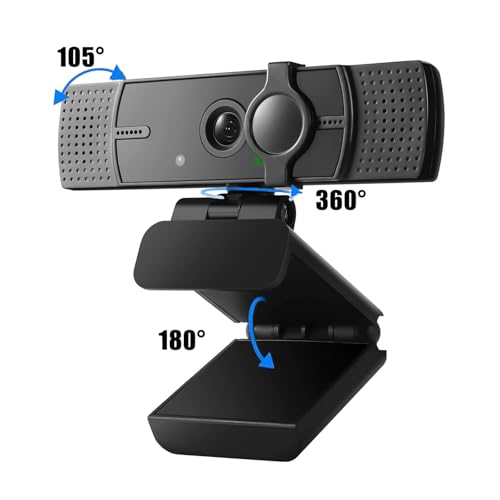 4K Webcam for PC & Laptop - Ultral HD 4K, AI Autofocus, Support DZoom and ePTZ, Built-in Noise-Canceling Mics and Slidable Privacy Cover for Business Meetings, Conferencing & Video Calls