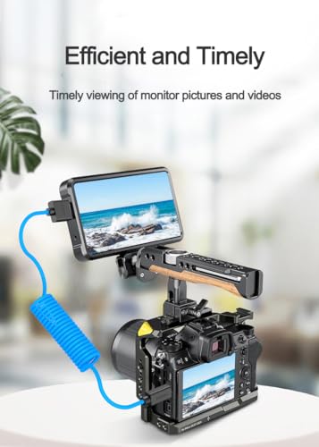 8K HDMI to HDMI 2.1 Ultra High-Speed Braided Coiled Cable for Sony A7R-V A7III a7s3, FX3 to Atomos Ninja V - color: Blue braided Coiled, size: HDMI-HDMI