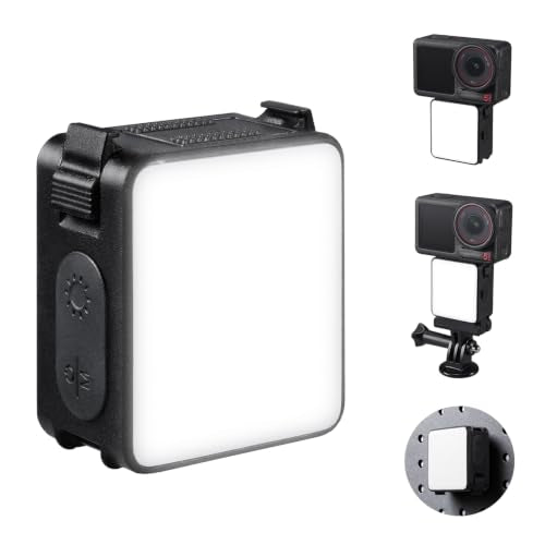 K&F CONCEPT Mini Fill Light Compatible with DJI Osmo Action 3/4/5 Pro | Magnetic Quick Release 1.5W USB C Rechargeable LED Vlogging Light Magnet Backplate Action Camera Selfie Vlog Video Recording - size: For Osmo Action 3/4/5 Pro/Osmo 360