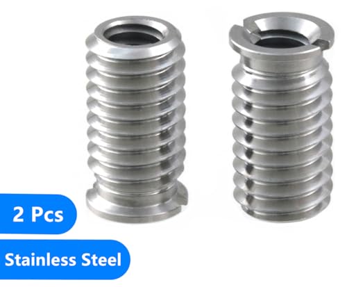 Stainless Steel 1/4"-20 Female to 3/8"-16 Male Convert Screw Adapter (2pcs, 18.5mm) - color: 2pcs, size: 18.5mm