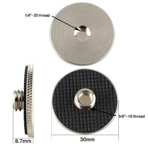 CAMVATE 1/4" Female to 3/8" Male Screw Adapter for Tripod Monopod QR Plate(2 Pieces - 0978