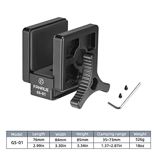 FANAUE GS-01Arca Swiss Rifle Saddle Mount, Hunting Tripod Clamp with Quick Release Plate, Shooting Tripod Rest, Enhanced Accuracy Ball Head & Adapter for Hunting and Shooting