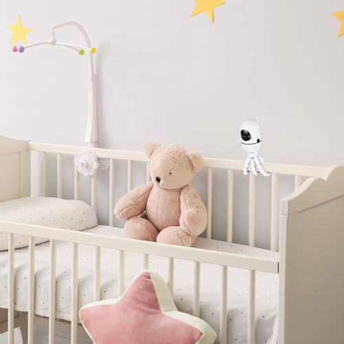 Tripod Baby Monitor Mount for HelloBaby HB65/HB40/HB6550/ HB6560/ HB6240/ HB6148/HB66/HB6339, ANMEATE 549/SM935E, Flexible Baby Camera Mount Attach Your Camera Wherever You Want (Camera NOT Include) - color: White