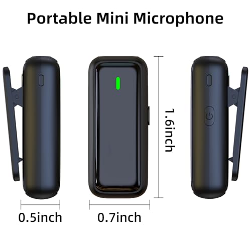 NPTCL Wireless Lavalier Lapel Microphone for iPhone iPad Android Phone | LED Digital Charge Display, Noise Reduction, 24 Hours Charging Case, 70Ft Cordless Recording for Youtube Tiktok Podcast