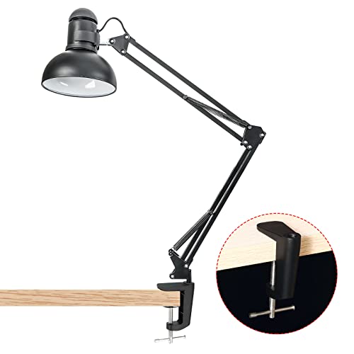 PATIKIL 0.29"/0.47" Hole Dia. Desk Table Mount Clamp, Universal C Shape Desk Clamp with Adjustable Screw for Microphone Arm Lamp Stand, White - color: White