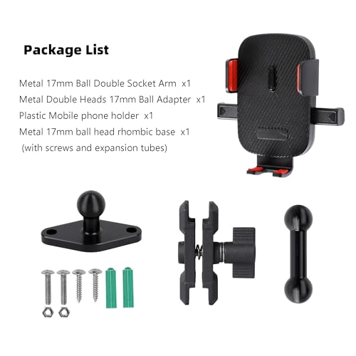 Car Phone Holder Mount for AMPS Standard Diamond Base ,Aluminum 360° Rotation Phone Mount for Car Dashboard Truck Boat Desk, Compatible with iPhone 16 15 14 13 12 Series Samsung S24 S23