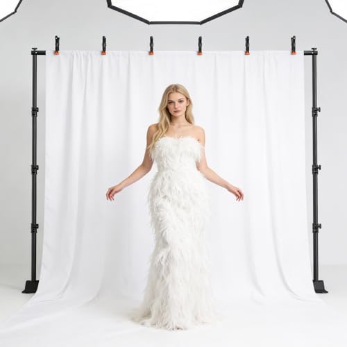 Forlogic 10x8ft Banner Backdrop Stand Kit,Heavy Duty Adjustable Photo Background Stand Step and Repeat Backgdrop Frame for Photography,Party,Trade Show
