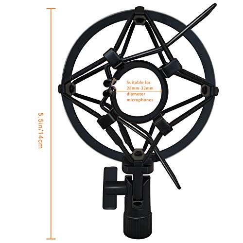 Microphone Shock Mount Mic Holder For Samson Q2U SM58 ATR2100-USB Behringer Xm8500, Mic Clip Holder Mount for Diameter 28mm-32mm Dynamic Microphone Like AT2005-USB PGA48 PGA58, Boseen