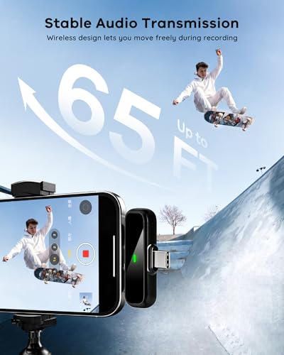 4 Pack Wireless Mini Lavalier Microphones for iPhone, Android iPad | Noise Reduction & LED Digital Display, Magnetic Mini Mic for Video Recording Vlogging YouTube Podcast Interview