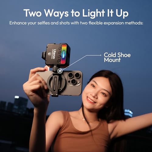 ULANZI Ungraded Magnetic Phone Tripod Mount for MagSafe, Aluminum Camera Phone Holder with 1/4" Screw & Cold Shoe,Carabiner Design, Compatible with iPhone 17/16/15/14/13/12 Series