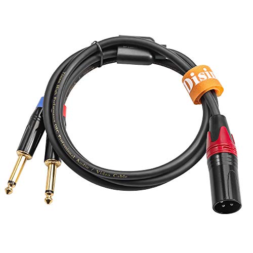 Dual 1/4 inch to XLR Male Y Splitter Cable,Male XLR to Dual 6.35mm TS Mono Plug Microphone Audio Converter Adapter - 6.6 feet - size: 6.6 Feet