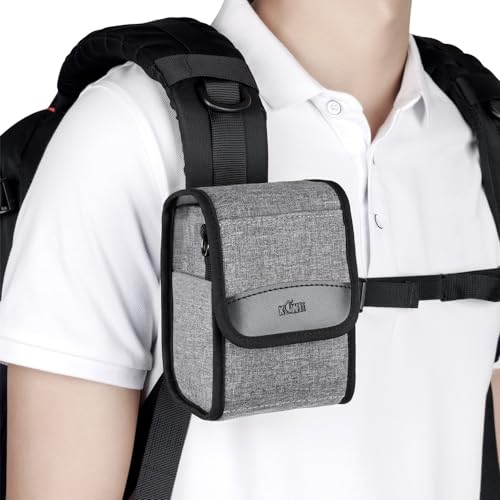 Compact Camera Case for Lumix L10 Fuji X100VI X-T30 II +13-33mm lens | Fits for X-T30 II +13-33mm A6600/Nikon Z30+ 16-50mm lens. Soft lining. Front+side pockets. shoulder strap,Anti Scratch - color: Compact Camera Case Gray