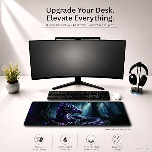 Dragon XL Gaming Mouse Pad (31.5x11.8) Waterproof 4mm Smooth Desk Mat