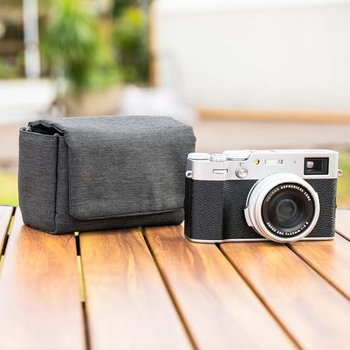 Fuji X100VI Case, Camera Travel Pouch for Fuji X-E5 XE5 X100VI X100V X100F X100S, Protective Carrying Case for Canon PowerShot V1 Compact Camera Battery Accessories Storage Bag with Magnetic Closure