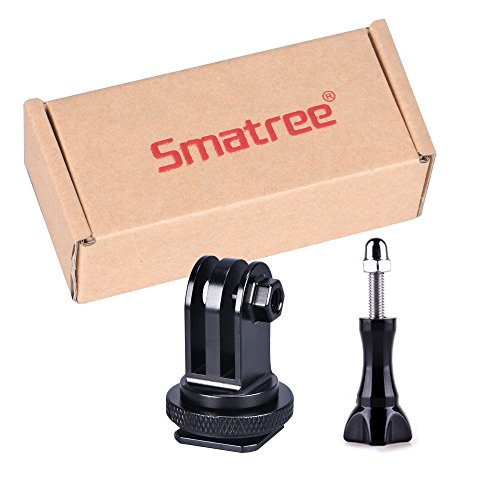 Smatree Full Aluminum Tripod Screw to DSLR Camera Flash Cold Shoe Mount Adapter Compatible for Gopro Hero 13/12/11/10/MAX/9/8/7/6/DJI OSMO Action 5 pro, Aluminum Shoe Mount Adapter