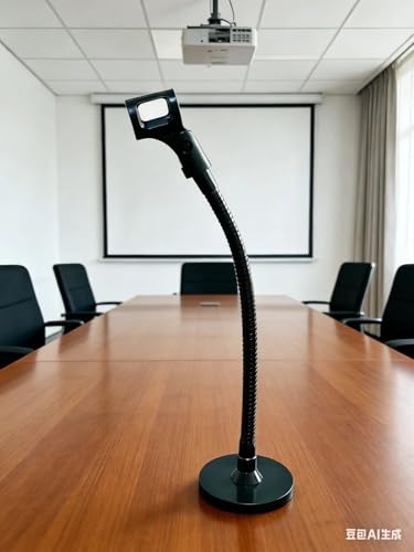 Gooseneck Microphone Stand for Podium, Adjustable 13 inch Flexible Goose neck Mic Holder Clip for Table Heavy Duty,Pulpit Mic Desktop Moun,Phone Holder for Aser live,Barbers.