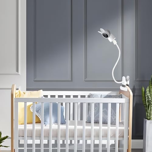Baby Monitor Mount Holder Compatible with ARENTI 2K Alnanny A4/D3 and Other Baby Monitor Camera with 1/4" Threaded Hole, 16 inches Flexible Clip Mount, Baby Camera Mount Without Tools - color: Cream