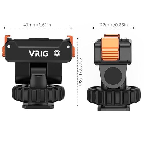 VRIG Quick-Release Mount & Cold Shoe Camera Adapter for Osmo Action 6/ Nano | Two-way Magnetic Attachment Base Compatible with Camera Hot Shoe and 1/4" Thread Tripod Accessories, AC-36