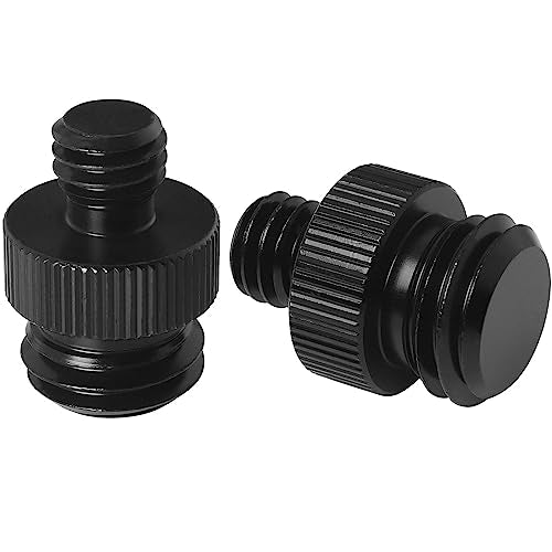 3/8Inch Male to 5/8Inch Male Threaded Tripod Screw Adapter LUORNG 2PCS 3/8 to 5/8-11 Double Sided Standard Mounting Thread Converter for Camera Cage Mount,Black - size: 3/8Inch to 5/8Inch
