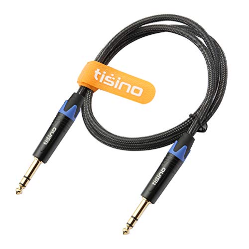 Tisino 1/4 inch TRS Cable, Quarter inch 1/4 TRS Balanced Stereo Audio Cable Male to Male Pro Interconnect Cable Guitar Cable, Nylon Braid - 3 FT - size: 3 feet