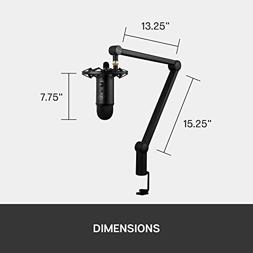 Blue Yeticaster Pro Broadcast Bundle with Yeti USB Microphone for Gaming, Recording, Streaming, Podcasting, Radius III Shockmount, Compass Mic Boom Arm, Blue VO!CE - Blackout