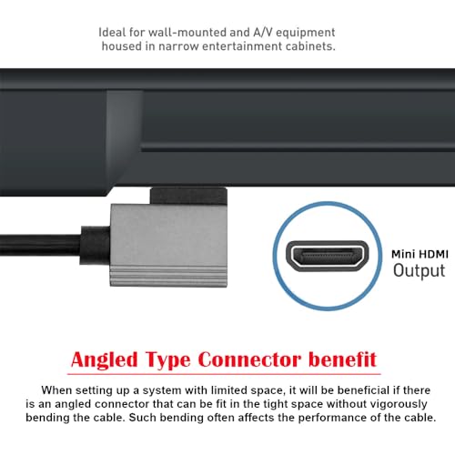 Cable Mini HDMI 2.1 Male to HDMI Male 8K 60hz Stretch Coiled Cable Left Angled 90 Degree for HDTV Computer Laptop Monitor - style: Mini HDMI Left Angled