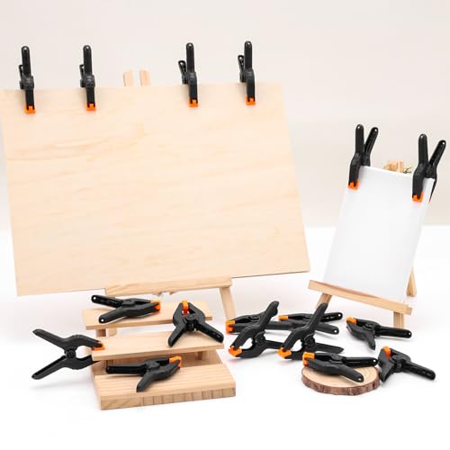 24 Pack 3.5 inch Plastic Spring Clamps, Black Heavy Duty Clips, Backdrop Clips, Plastic Clamps for Crafts, Backdrop Stand, Woodworking, Photography - size: 3.5in-24P