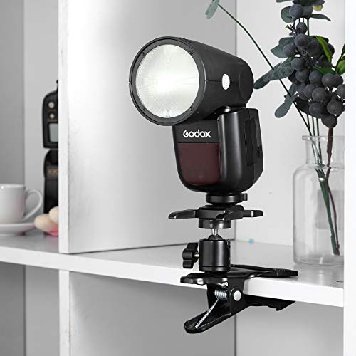 Multi-Function Tripod Clip Clamp Flash Holder Mount with 360 Swivel Photography Ball-Head for SLR, DSLR, Video Cameras, Studio Backdrop