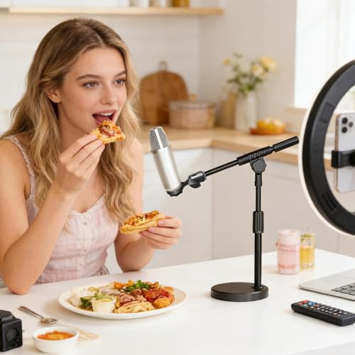 Microphone Clip - Universal Flexible Clamp Build, Reliable Positioning Tool, Lightweight Anti Skid Holder Attachment, Strong Stability Mounting System | Portable Audio Setup Device For Travel