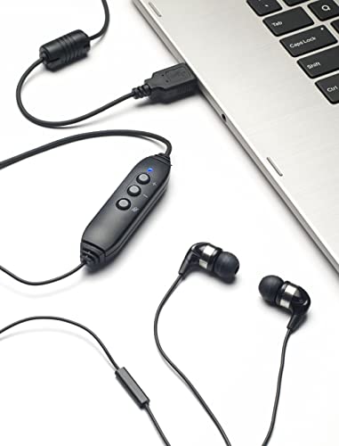 Altoedge Transcription Foot Pedal Bundle with Ear Bud Headset with Microphone