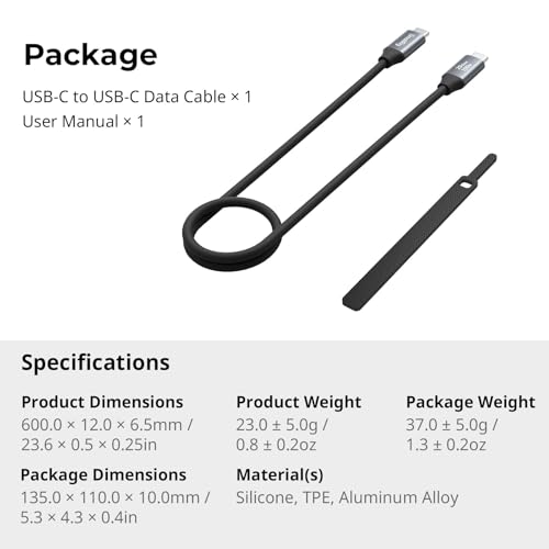 SMALLRIG USB C to C Data Cable - 1.97ft/60cm, 20Gbps Speed, PD 100W Fast Charging, for iPhone, MacBook, Cameras & More - size: 1.97FT, style: Straight to Straight