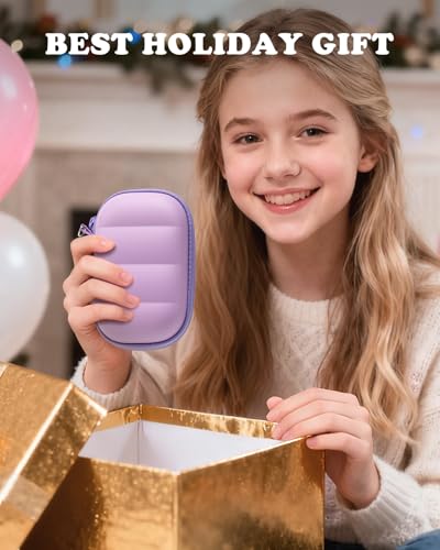 Digital Camera Case Compatible with CAMKORY DC403/ KODAK PIXPRO FZ55/ FZ45/ STUOGYUM DC402-AF, Small Hard Shell Bag with SD Card Storage for Travel (Violet) - color: Volet