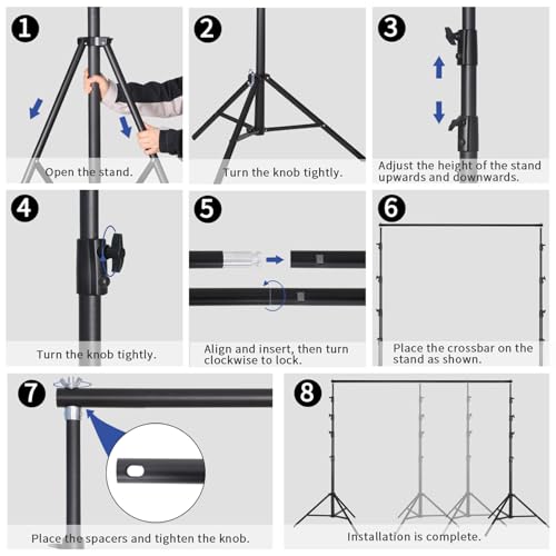 14.11X 13.12 FT Large Heavy Duty Backdrop Stand, Adjustable Photography Studio Photo Background Support System with Carry Bag for Parties, Events Decoration, Wedding, Birthday, Portrait