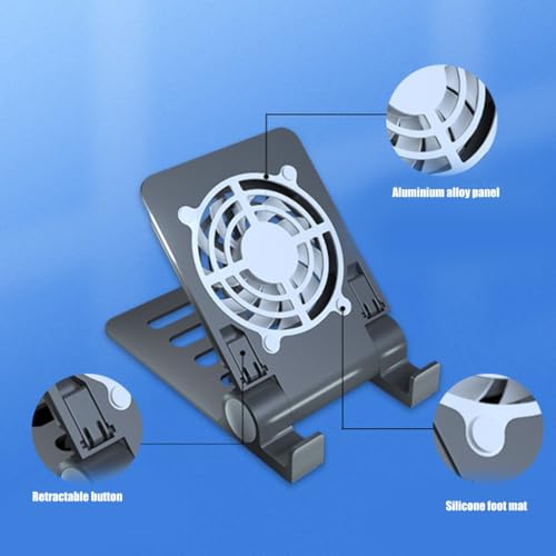 USB Tablet Phone Cooling Stand, Quiet Fan with Stable Folding Bracket Cooling Support for Electronic Devices Stable Base - color: White