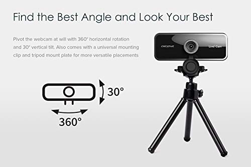 Creative Live! Cam Sync 1080p Full HD Wide-Angle USB Webcam with Dual Built-in Mic, Privacy Lens Cap, Universal Tripod Mount, High-res Video Calling, Recording, and Streaming Camera for PC or Mac - style: 1080p Full HD Wide-Angle