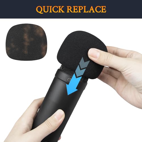 SOULWIT 2Pcs Pop Filter for RØDE(Rode) NT1 Series(Gen 1/2/3/4/5/Signature)/NT1-A, Protective Mic Cover Windscreen Foam - Black