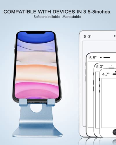 CreaDream Adjustable Cell Phone Stand, Phone Stand, Cradle, Dock, Holder, Aluminum Desktop Stand Compatible with Phone 13 12 Pro Max Charging, Accessories Desk, All Mobile Phones, Sierra Blue - color: Sierra Blue